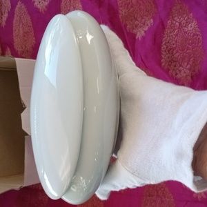 Limoges France White Porcelain Oval jewelry Trinket Box Candy Dish NIB